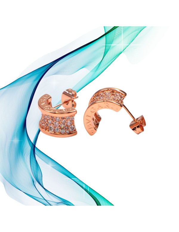 Pendientes curvos circonitas estilo Bvlgari