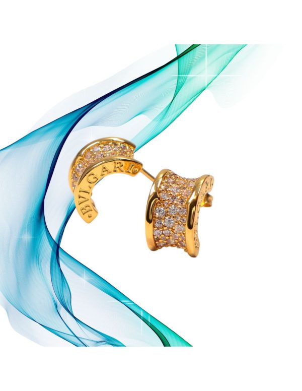 Pendientes curvos circonitas estilo Bvlgari