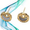 Pendientes media luna blanca diseño italiano 4 Pendientes media luna blanca estilo Bvlgari