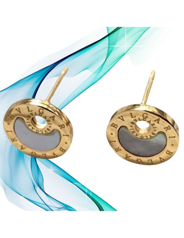 Pendientes media luna blanca estilo Bvlgari