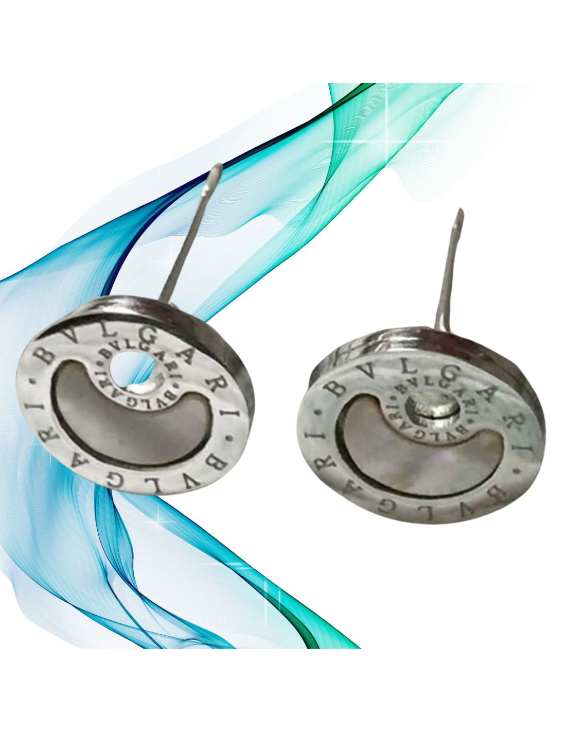 Pendientes media luna blanca diseño italiano