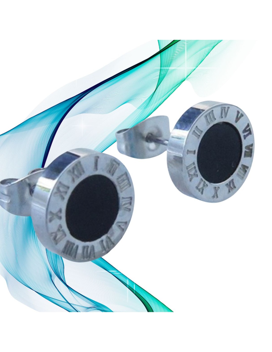 Pendientes unisex diseño italiano números romanos