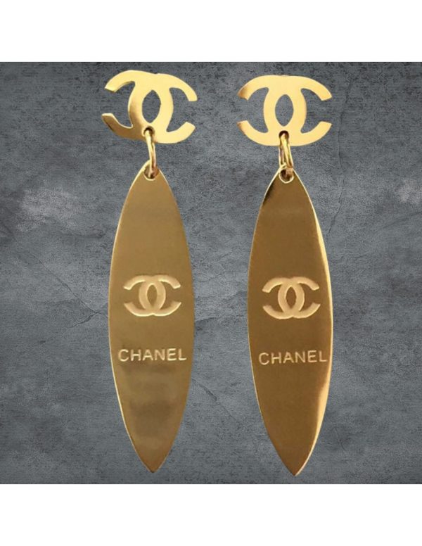 Pendientes acero elipse estilo Chanel