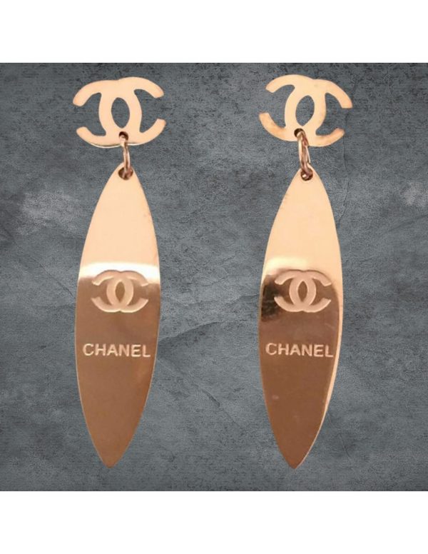 Pendientes acero elipse estilo Chanel