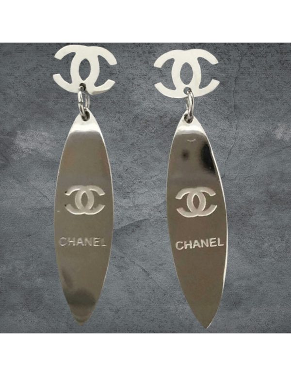 Pendientes acero elipse estilo Chanel 1 Pendientes acero elipse estilo Chanel