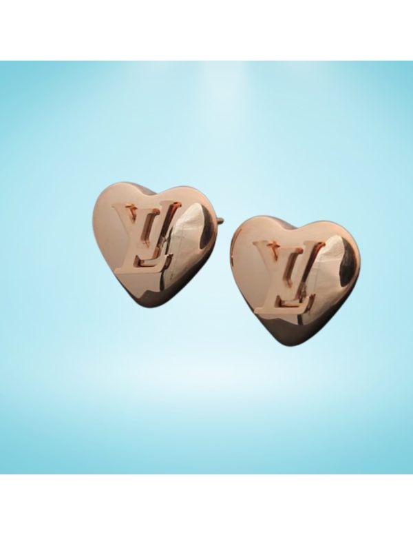 Pendientes corazón estilo Louis Vuitton