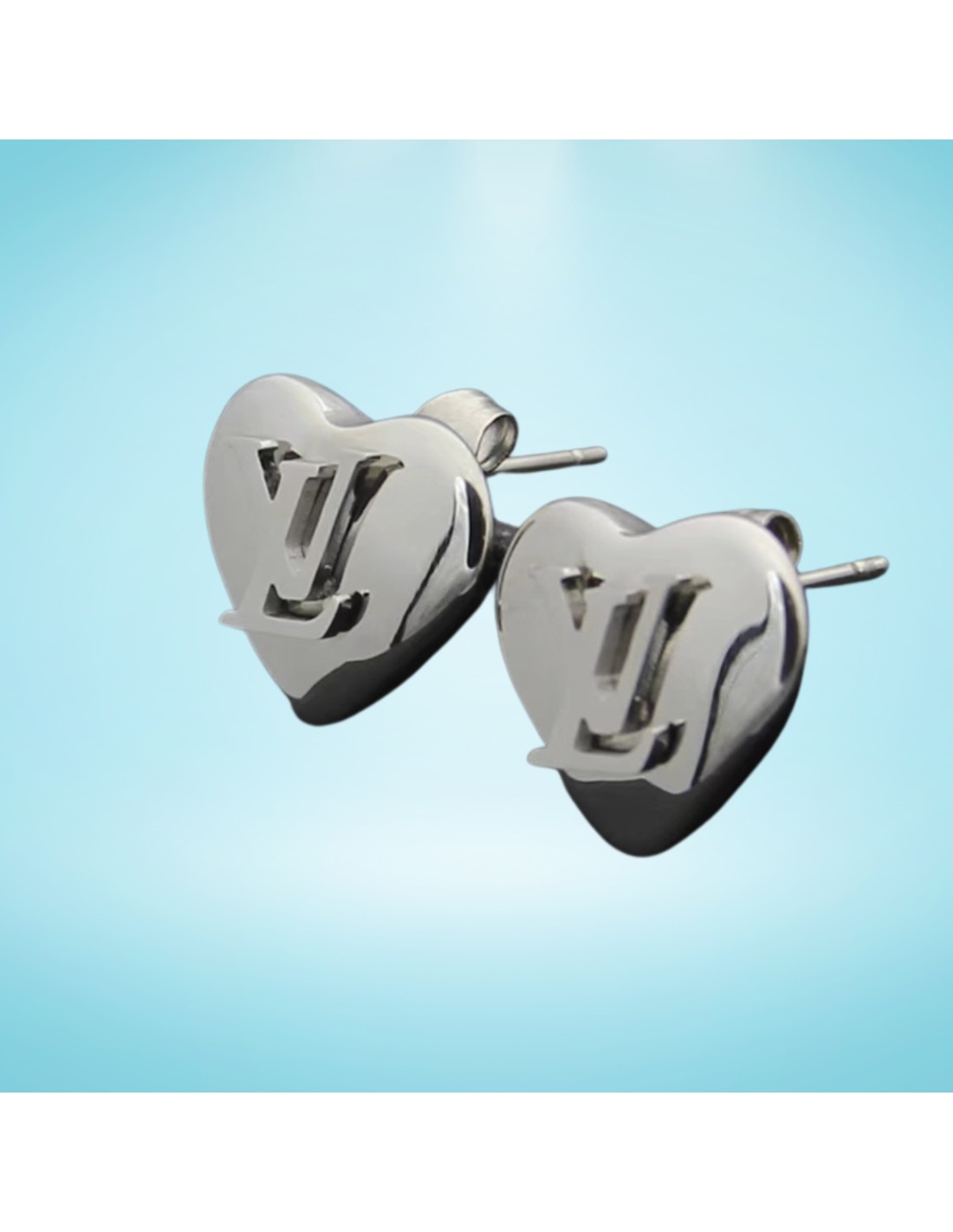 Pendientes corazón estilo Louis Vuitton