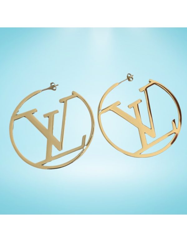 Pendientes de aro estilo Louis Vuitton