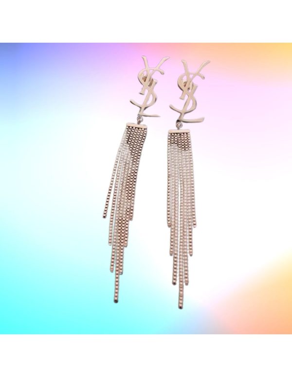 Pendientes largos estilo Yve Saint Laurent