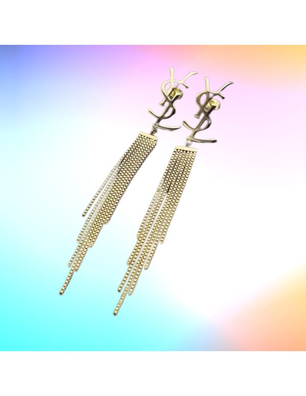 Pendientes largos estilo Yve Saint Laurent