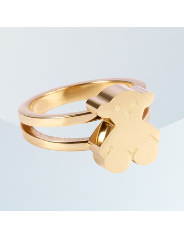 Anillo acero con osito estilo Tous
