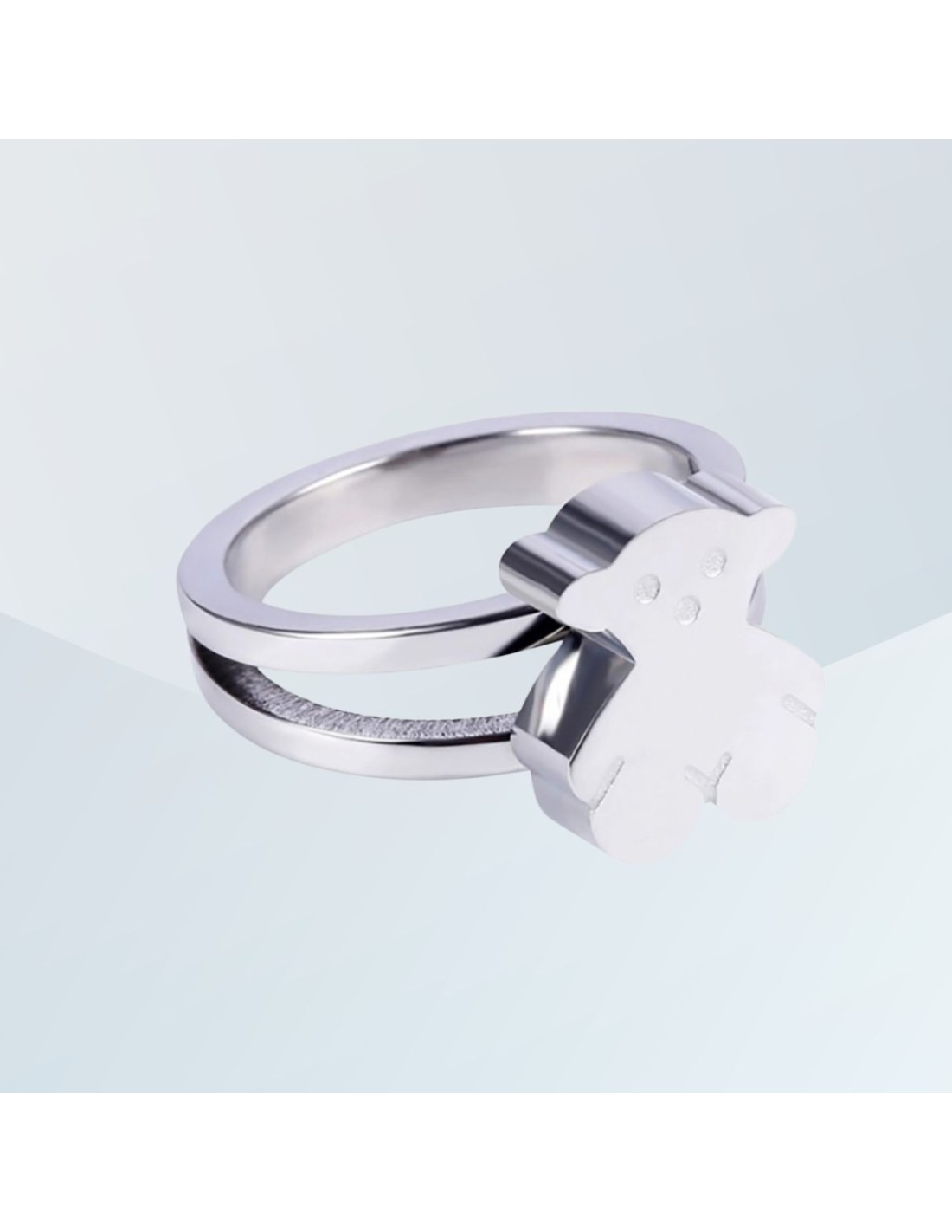 Anillo acero con osito estilo Tous