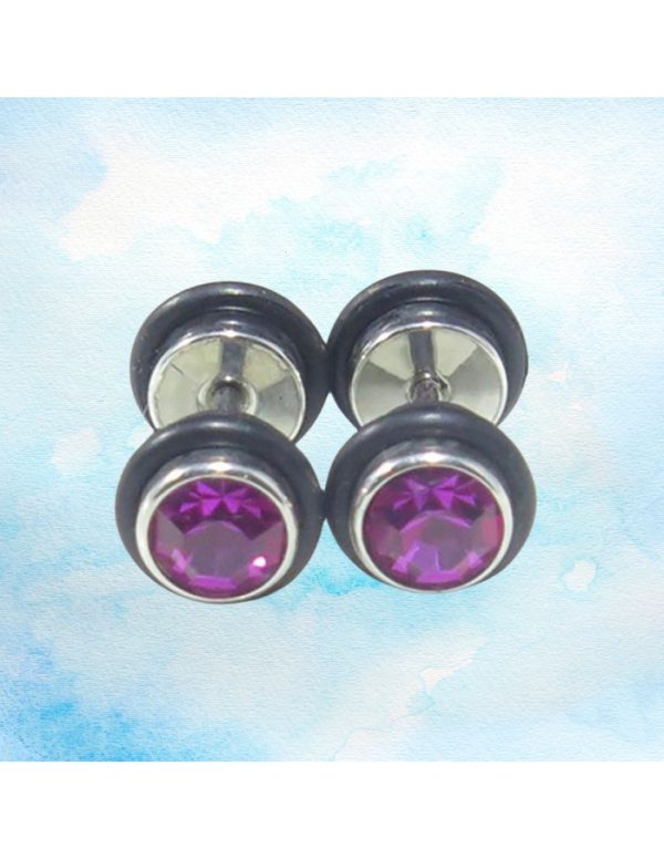 Pendientes acero mancuerna 1 Pendientes acero mancuerna