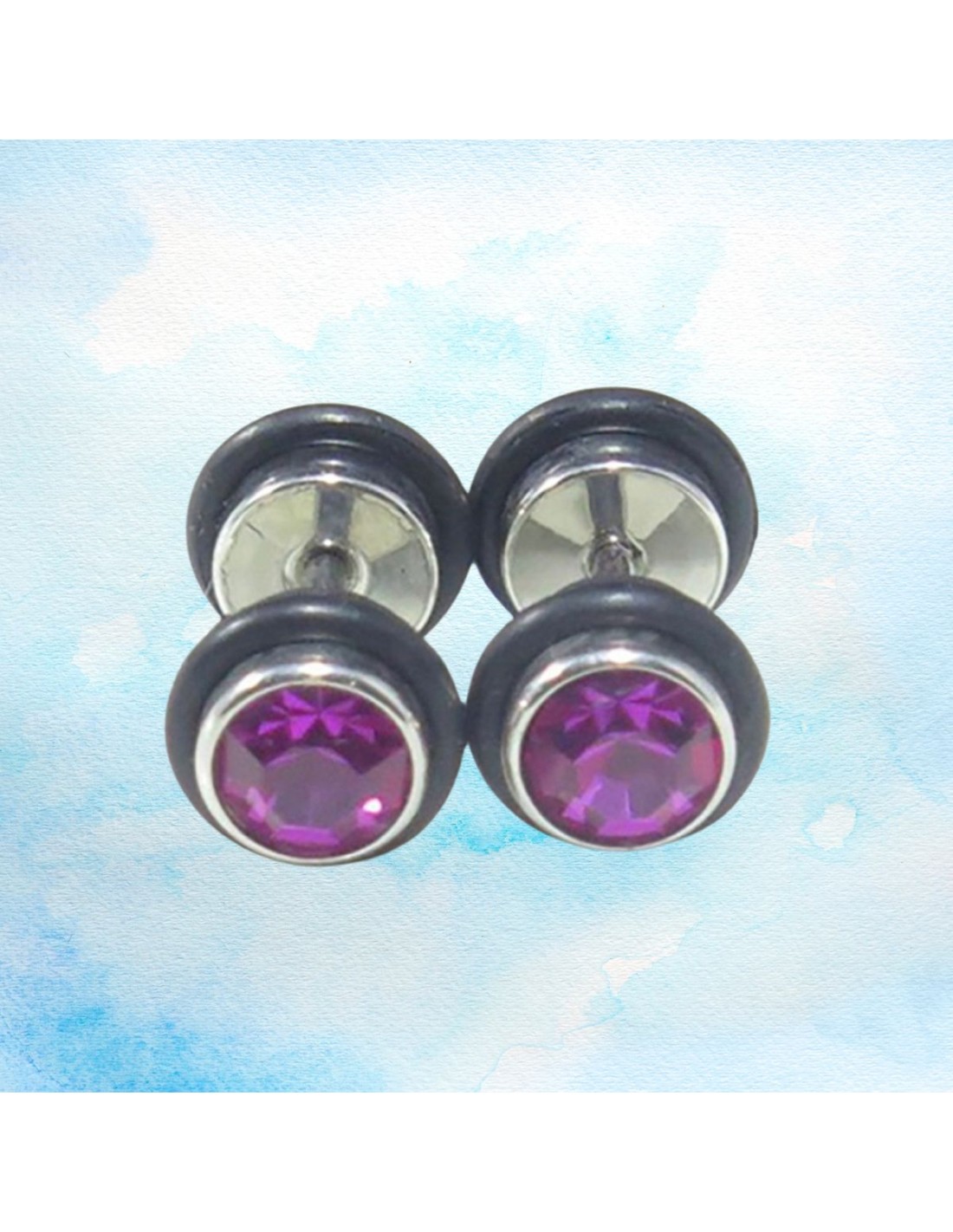 Pendientes acero mancuerna