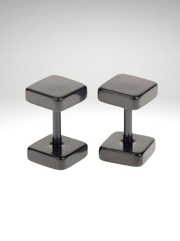 Pendientes Cuadrados Acero Plata 316L Unico hover