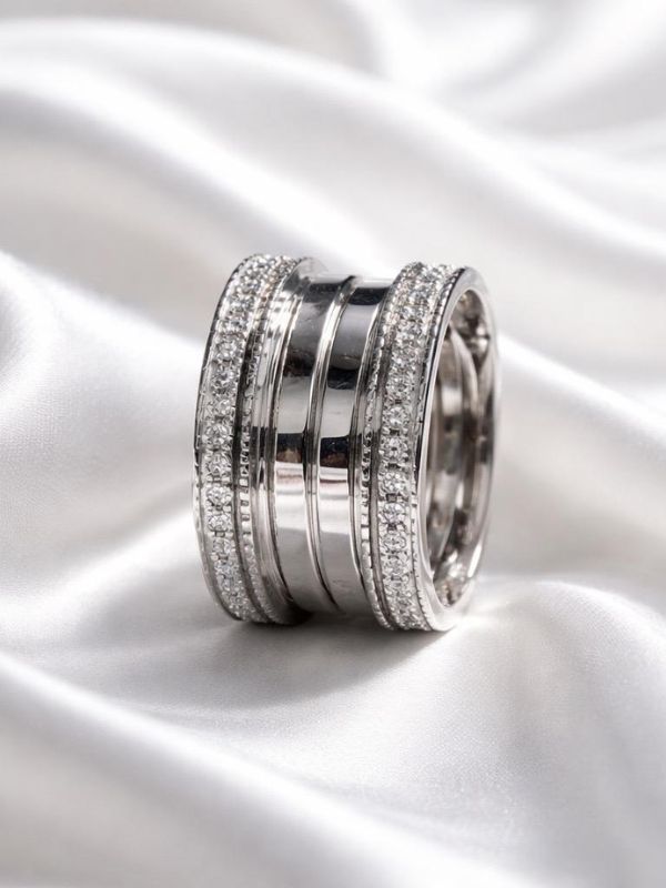 Novedoso Anillo Acero 316L Mujer Diseño Italiano