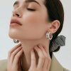 Pendientes Aro Abiertos Acero 316L | Fascinante 3 Mujer con pendientes aro abiertos acero 316L plateado diseño italiano