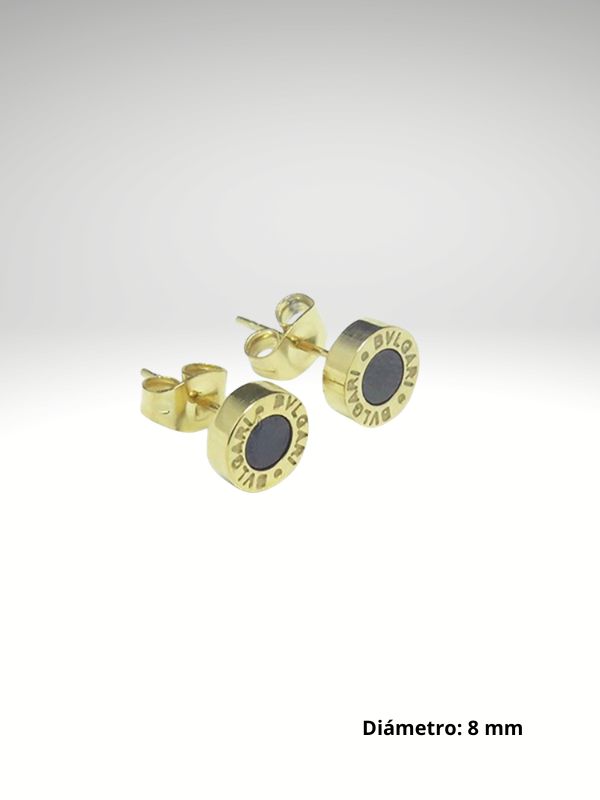 Pendientes Oro 8 mm Acero 316L Lujo