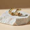 Pendientes Aro Abiertos Acero 316L | Fascinante 4 Pendientes aro abiertos acero 316L dorado diseño italiano
