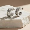 Pendientes Aro Abiertos Acero 316L | Fascinante 2 Pendientes Aro Abiertos Acero 316L