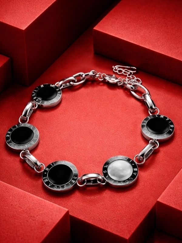 Pulsera Auténtico Acero 316L Medallas Color