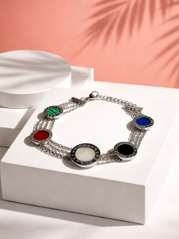 Pulsera Genial Acero 316L De Triple Cadena