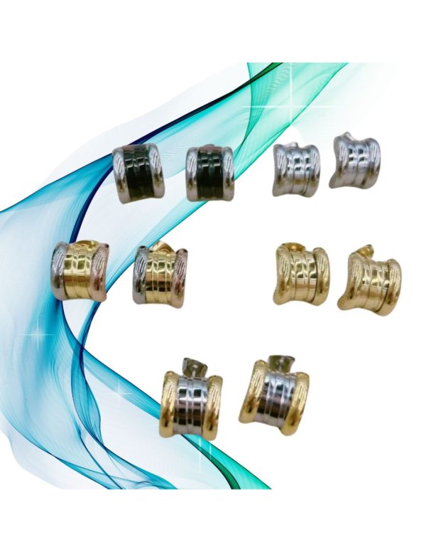 Pendientes curvos tricolor estilo Bvlgari
