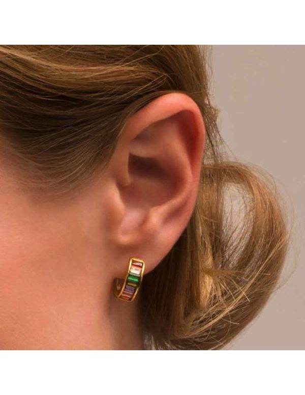 Pendientes Arcoíris plata