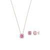 Set Gargantilla - Pendientes Cuadrados Brillantes 2 Set Gargantilla + Pendientes Cuadrados Brillantes