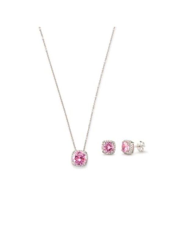 Set Gargantilla - Pendientes Cuadrados Brillantes 1 Set Gargantilla + Pendientes Cuadrados Brillantes