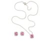 Set Gargantilla - Pendientes Cuadrados Brillantes 5 Set Gargantilla + Pendientes Cuadrados Brillantes