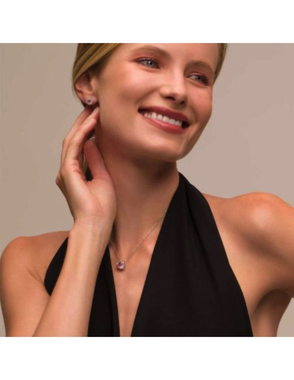 Set Gargantilla + Pendientes Cuadrados Brillantes