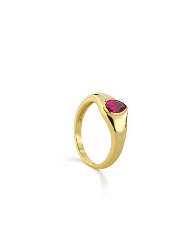 Anillo circonita roja clavada 1 Anillo circonita roja clavada