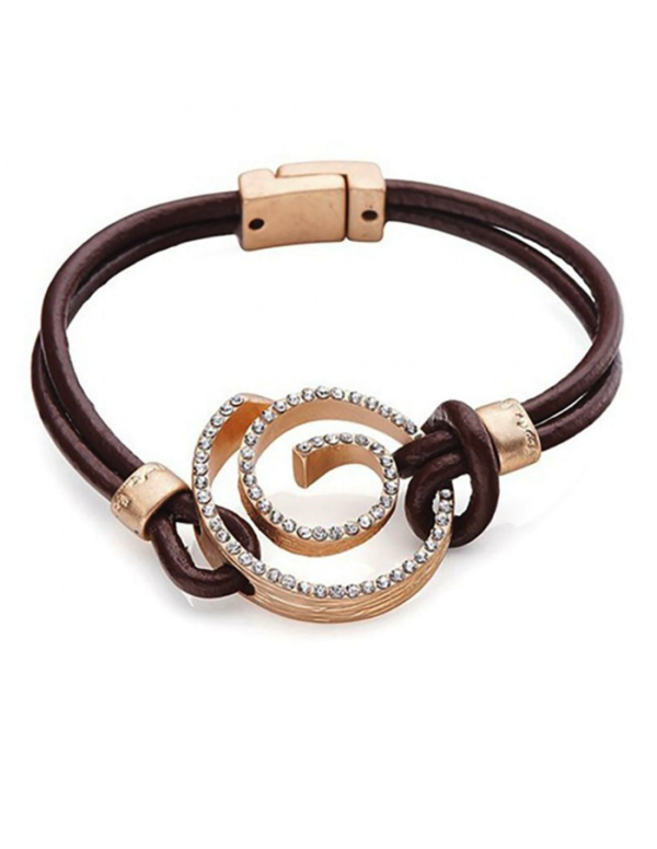 Pulsera de cuero mujer espiral