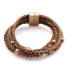 Pulsera cuero cordones leopardo 2 Pulsera cuero cordones leopardo