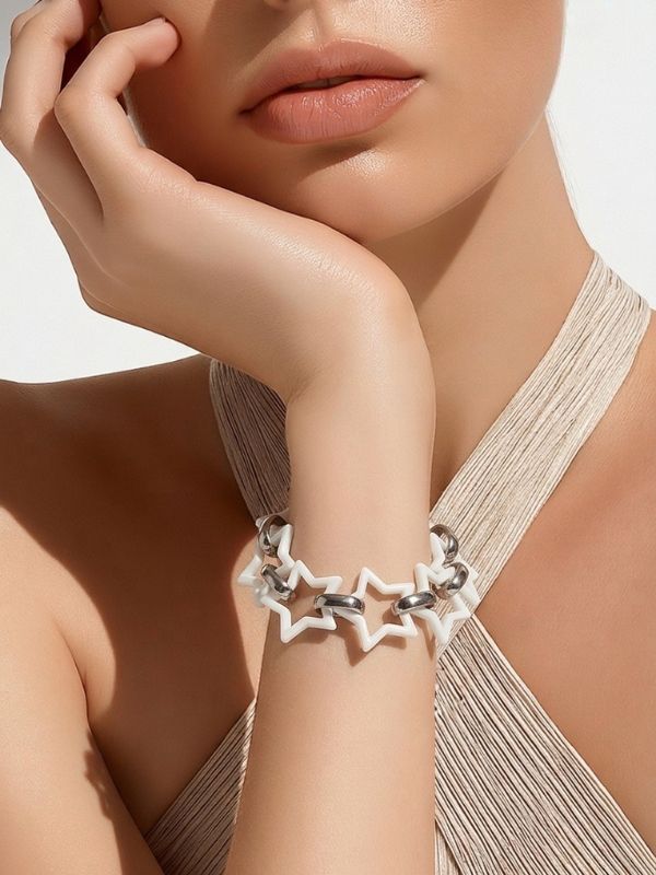 Pulsera Valor Acero Y Estrellas Cerámica hover