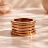 Anillo Unisex Acero 316L Tres Bandas Creativo 5 Anillo Acero rosado tres bandas