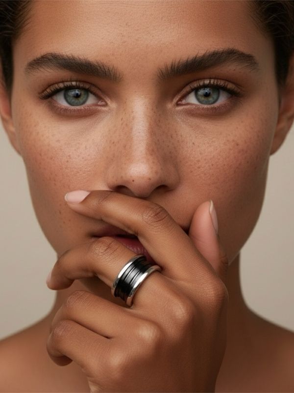 Anillo Acero 316L Cerámica Negra Esencial hover