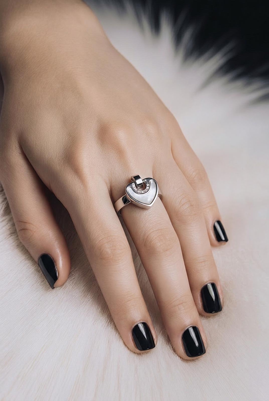 Increíble Anillo Mujer Acero 316L Corazón Certificado hover
