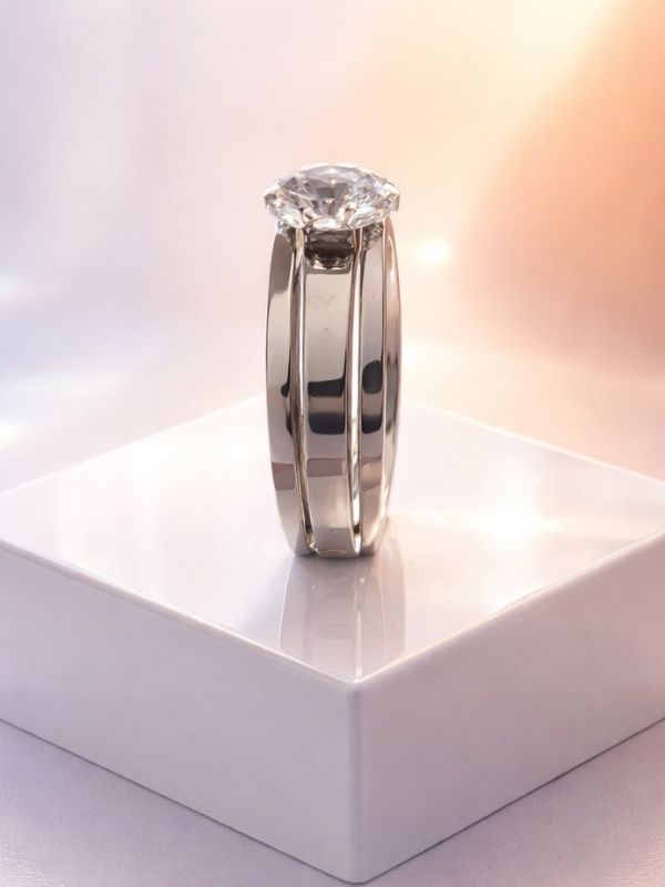 Anillo Acero 316L Gema Italiana Mujer Impecable