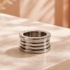 Anillo Unisex Acero 316L Tres Bandas Creativo 2 Anillo Unisex Acero 316L Tres Bandas Creativo
