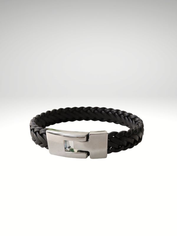 Pulsera Minimalista Cuero Acero 316L Hombre lujo