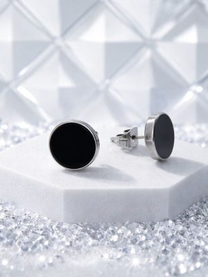 Pendientes Acero 316L Y Acrílico Negro